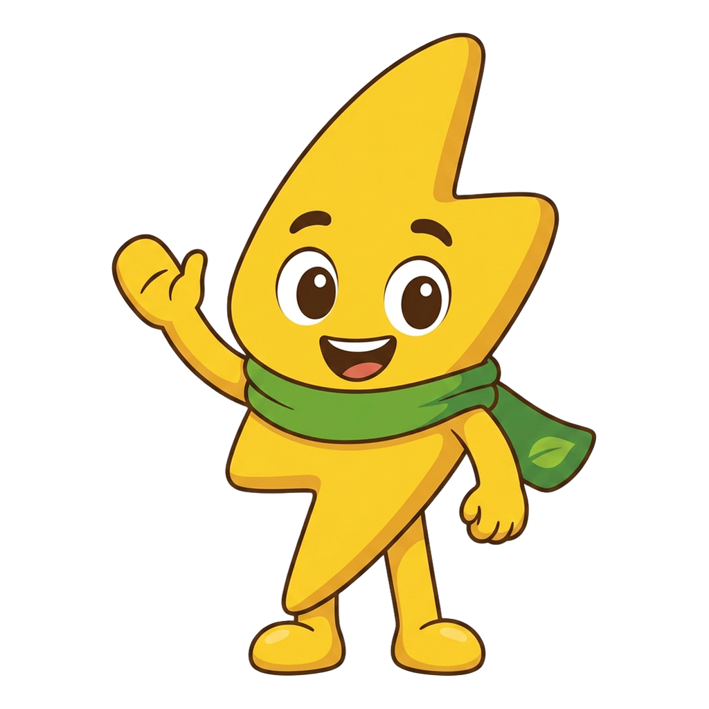 Zappy, the Zap assistant mascot, waving hello